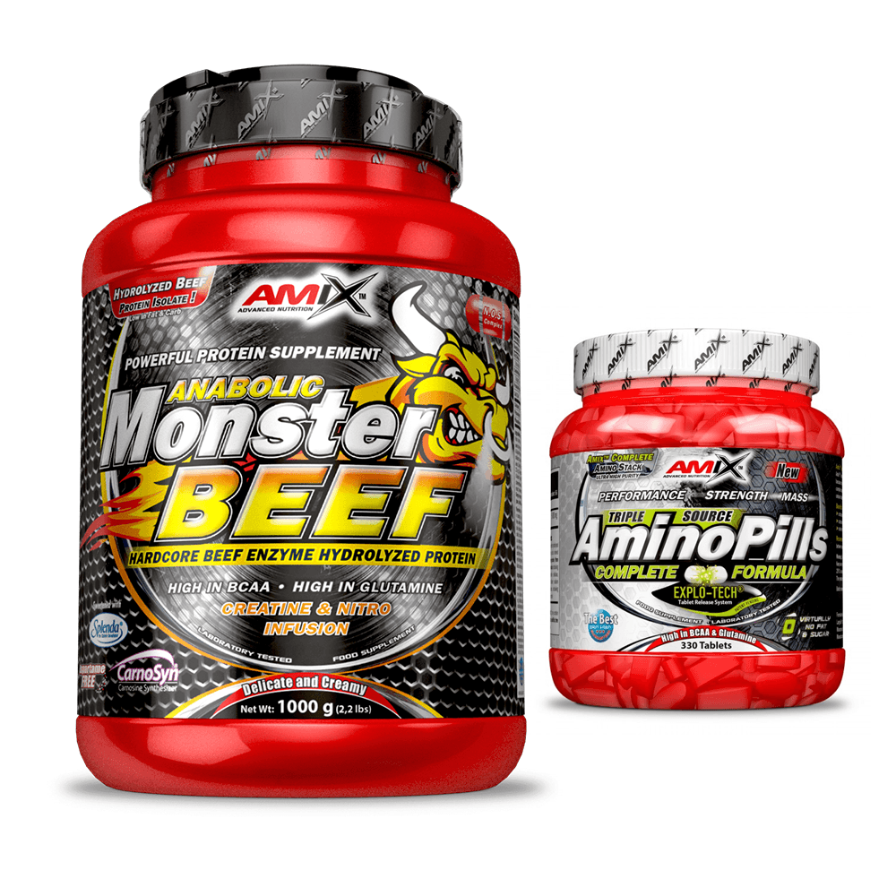 AMIX Anabolic Monster BEEF 90% Protein 1kg + Amino Pills 330tbl